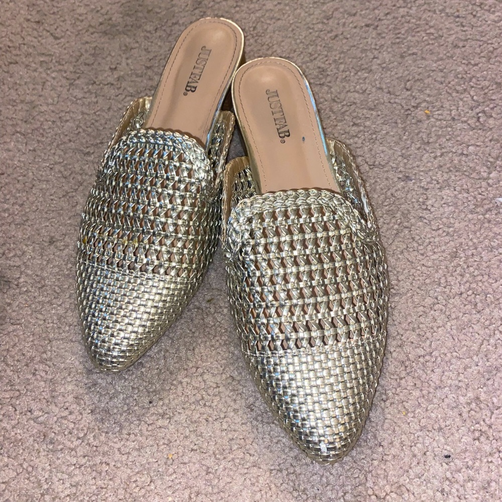 Just Fab Gold Slip-On Flats